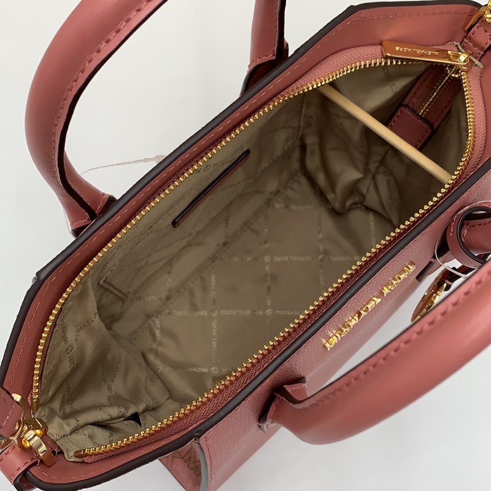 MICHAEL KORS AVRIL SMALL TOP ZIP SATCHEL CROSSBODY BAG ROSE COLOR - Picture 12 of 15